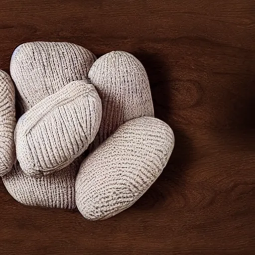 Prompt: knitted meat