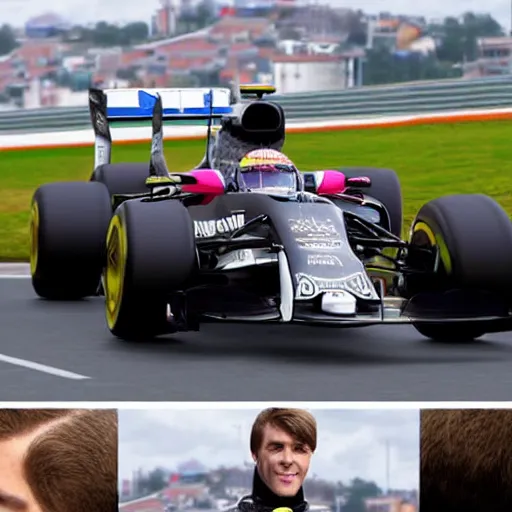 Image similar to a realistic detailed photo of a handsome guy who is an f 1 driver