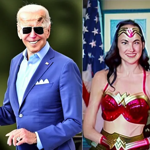 Prompt: Joe Biden as Wonder Woman