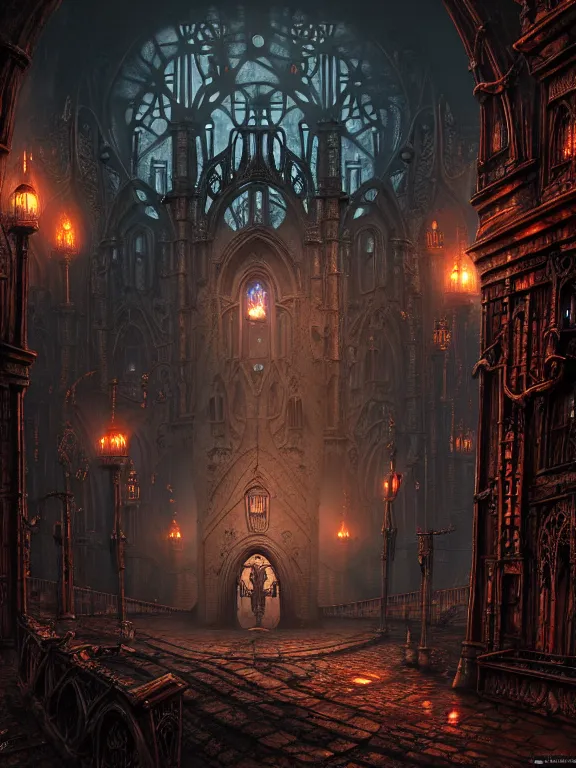 Image similar to steam necropolis, memento mori, gothic, neo - gothic, art nouveau, hyperdetailed copper patina medieval icon, stefan morrell, philippe druillet, ralph mcquarrie, concept art, steampunk, unreal engine, detailed intricate environment, octane render, moody atmospherics, volumetric lighting, ultrasharp, ominous, otherworldly