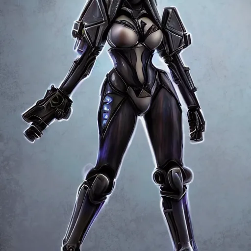 Image similar to full body shot of 2B in the style of Starcraft 2, highly-detailed