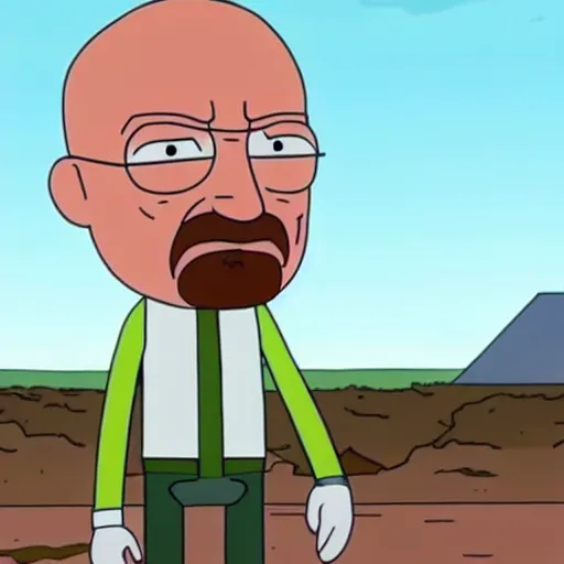 Prompt: walter white as a character in rick and morty