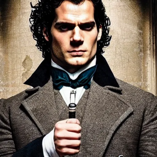 Image similar to Henry Cavill as Sherlock Holmes