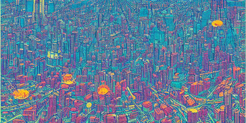 Prompt: koyaanisqatsi, by Dan Mumford