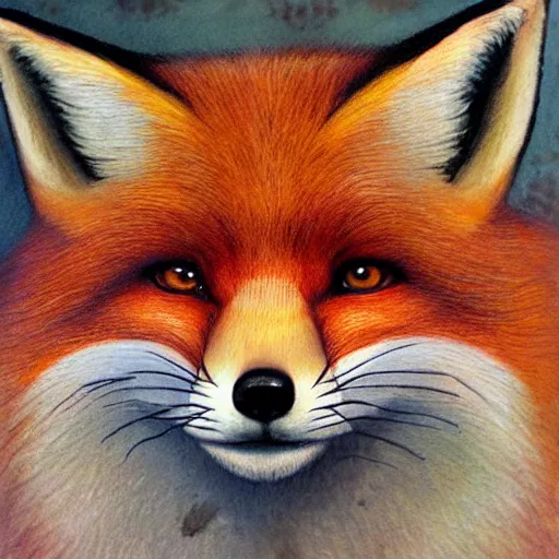 Image similar to realistic detailed face portrait of a fox detective by emilia dziubak, will terry, greg olsen, chris mars, ann long, and mark brooks, fairytale, female, feminine, art nouveau, illustration, character concept design, storybook layout, story board format