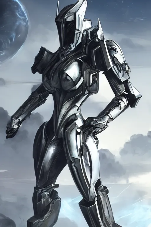 Image similar to giant stunning mechanical robot warrior, on the battlefield, detailed sleek silver armor, epic proportions, epic scale, highly detailed digital art, macro art, warframe fanart, destiny fanart, anthro, giantess, macro, deviantart, 8k 3D realism