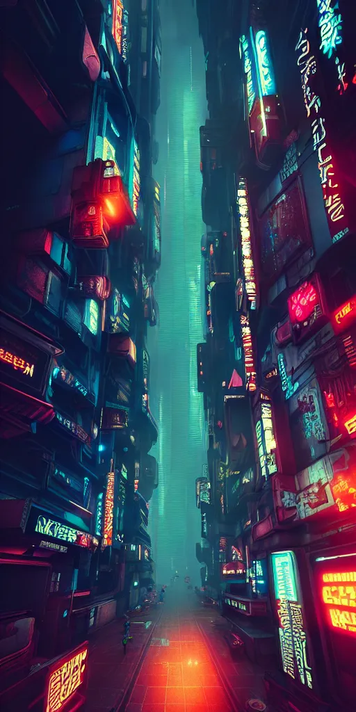 Image similar to epic cyberpunk cityscape arcade : : blade runner, james guilleard, beeple, laurie greasley, dan mcpharlin : : ornate, dynamic, particulate, rich colors, intricate, elegant, highly detailed, centered, artstation, smooth, sharp focus, octane render, 3 d