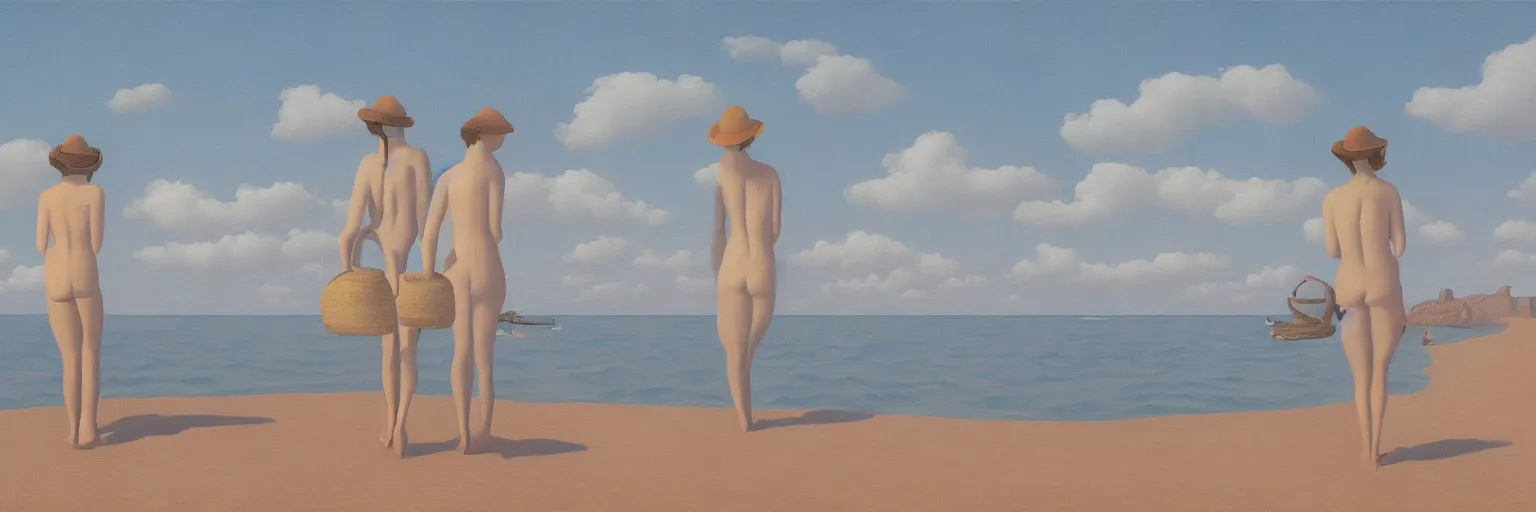 Image similar to beach painting magritte
