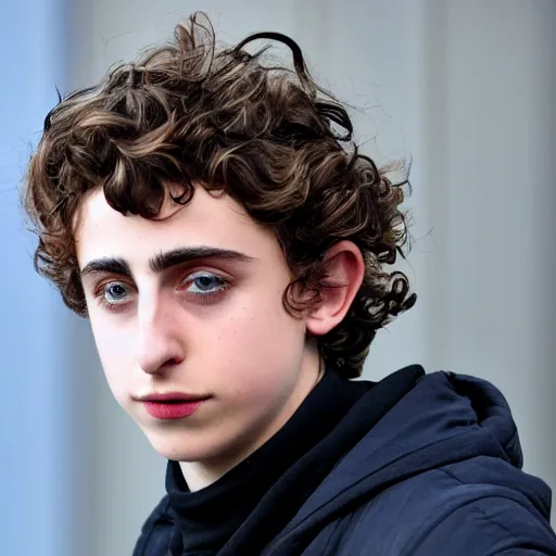 Prompt: bearded timothee chalamet experiencing homelessness