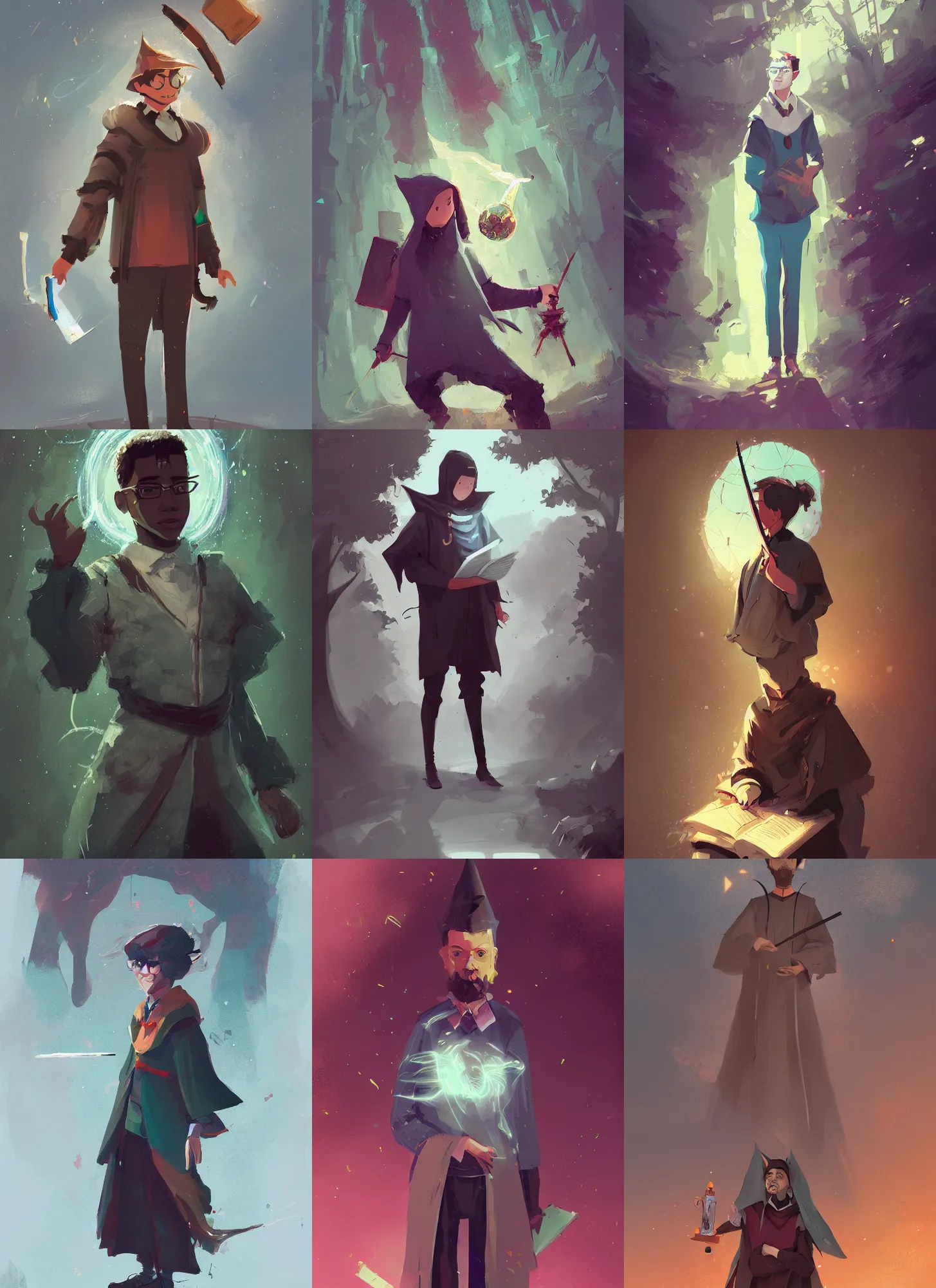 Prompt: a beautiful digital painting art of a full body portrait of a young wizard teacher at a wizards school, artwork by ismail inceoglu, trending on artstation