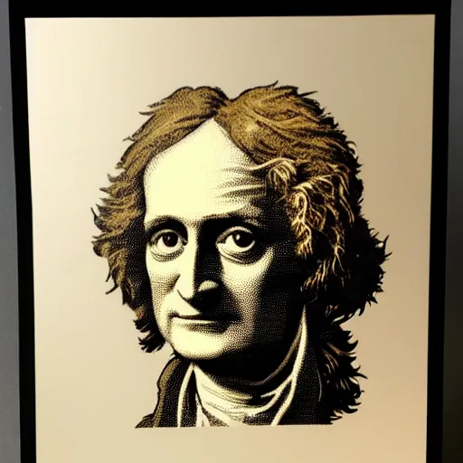 Image similar to individual isaac newton silk screen banksy