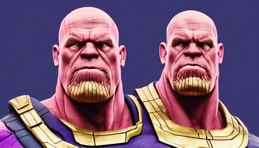 Image similar to hand painted bust of john cena as thanos, hyperdetailed, artstation, cgsociety, 8 k