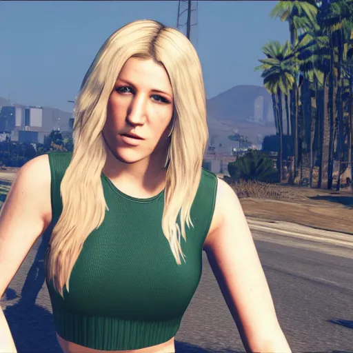 Prompt: Ellie Goulding in GTA 5