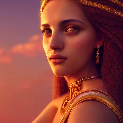 Prompt: photographic portrait of a stunningly beautiful renaissance egyptian female in soft dreamy light at sunset, contemporary fashion shoot, by edward robert hughes, annie leibovitz and steve mccurry, david lazar, jimmy nelsson, breathtaking, 8 k resolution, extremely detailed, beautiful, establishing shot, artistic, hyperrealistic, beautiful face, octane render