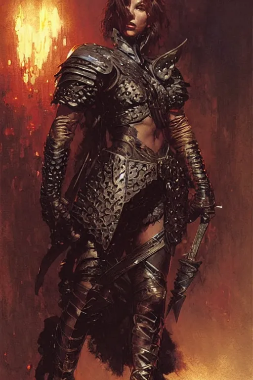 Prompt: rogue in leather armor stealing a valuable dagger from an arcane box portrait dnd, painting by gaston bussiere, craig mullins, greg rutkowski, yoji shinkawa