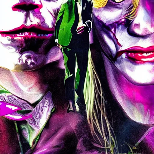 Prompt: breathtaking awe inspiring Emma Stone as The Joker 8k hdr movie poster