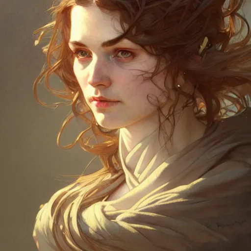 Image similar to highly detailed portrait of laura palmber. d & d, art by anton pieck and greg rutkowski and alphonse mucha and magali villeneuve. trending on artstation, intricate details, energetic composition, golden ratio, concept art, illustration, elegant art