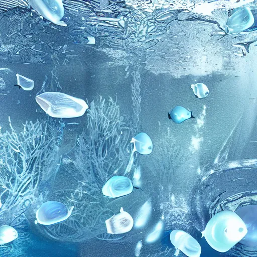 Image similar to icy submerged transparendigitalart leaked aquatic noticing