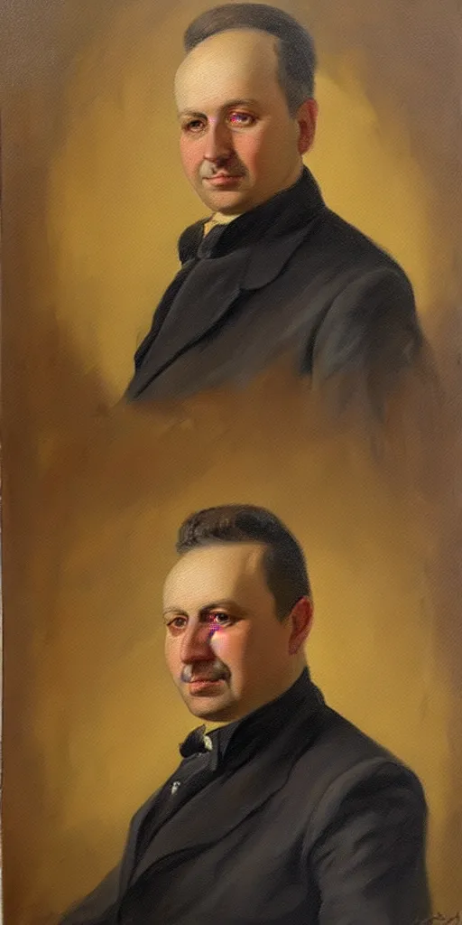 Prompt: portrait painting of alexander bashlachev