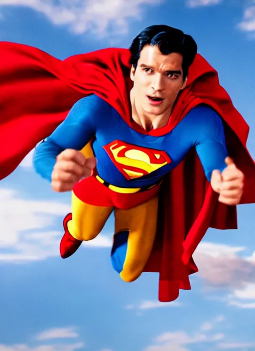 Prompt: film still of Linus Sebastian as Superman in Superman, 4k