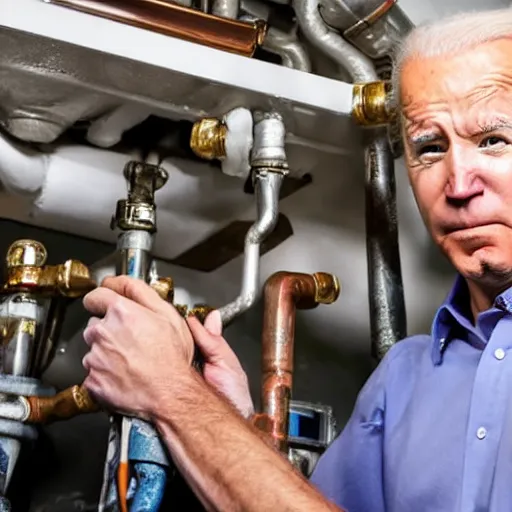 Image similar to joe biden as a plumber, stock photo,