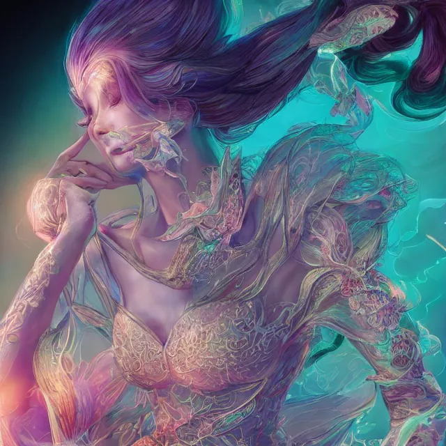 Prompt: the portrait of one sensual electric type pokemon personified as an absurdly beautiful, graceful, elegant, sophisticated, young woman made, an ultrafine hyperdetailed illustration by kim jung gi, irakli nadar, intricate linework, bright colors, octopath traveler, final fantasy, unreal engine 5 highly rendered, global illumination, radiant light, detailed and intricate environment