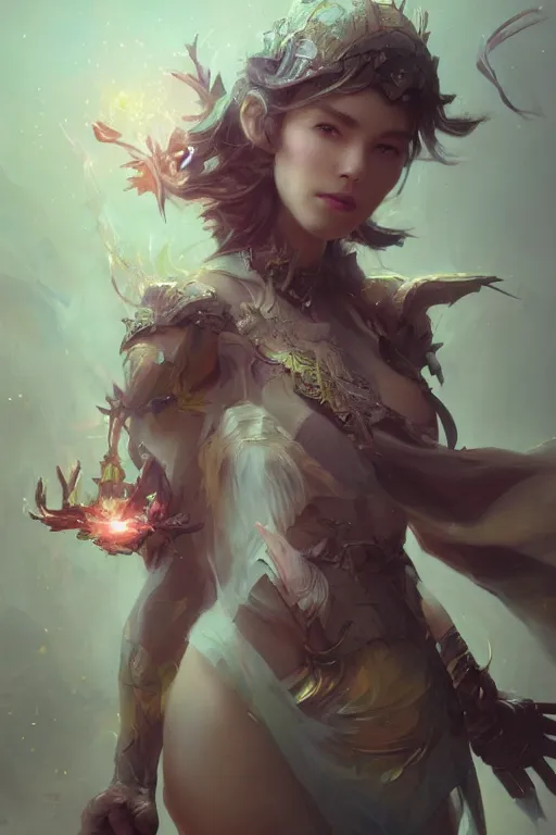 Prompt: face closeup beautiful girl fairy casting spell, 3 d render, holding electricity, hyper realistic detailed portrait, ruan jia, wlop, fantasy, hyper detailed, octane render, concept art, peter mohrbacher