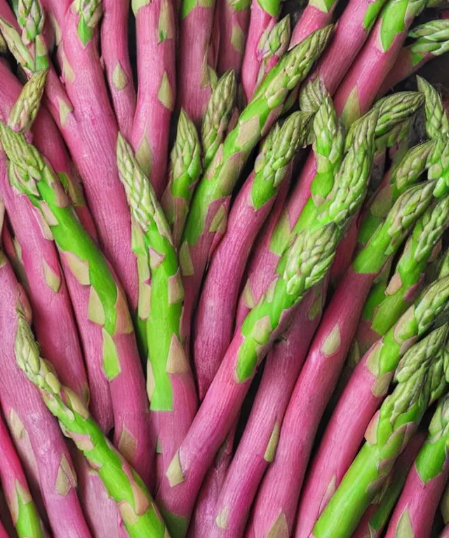 Image similar to pink asparagus, photorealistic