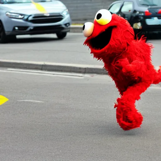 Image similar to drunk driving elmo being chased by the police