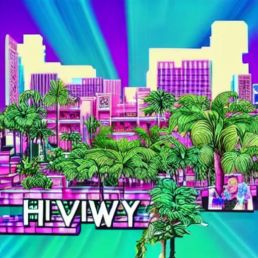 Image similar to vaporwave jungle city steve harvey