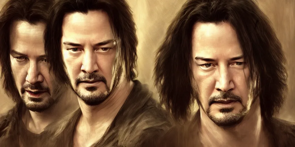 Prompt: hdr portrait photography mirror of brendan fraser and keanu reeves, coherent portraits, mmorpg fantasy, intricate, elegant, highly detailed, egyptian, african, digital painting, trending on artstation, hdr photo, smooth, sharp focus, illustration, art by artgerm and greg rutkowski and alphonse mucha