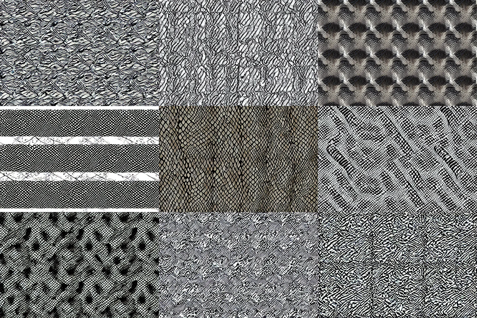 Prompt: repeating photographic snake skin pattern