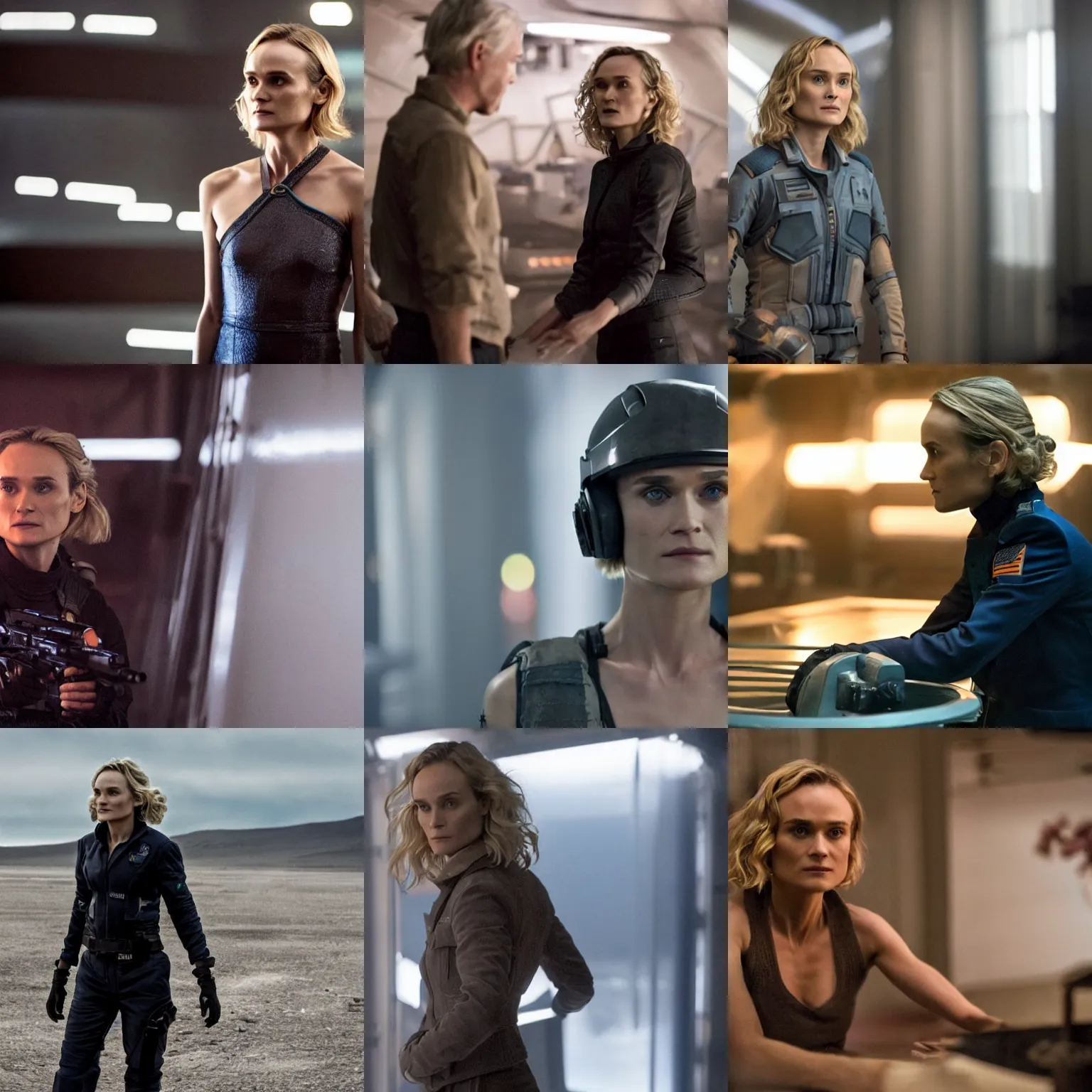 Prompt: Movie still of Diane Kruger in The Expanse