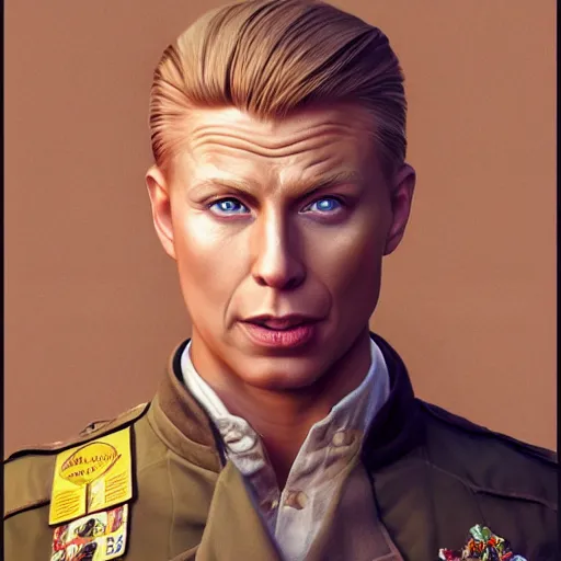 Prompt: jack mcbrayer as guile from street fighter, ultra realistic, concept art, intricate details, eerie, highly detailed, photorealistic, octane render, 8 k, unreal engine. art by artgerm and greg rutkowski and magali villeneuve and alphonse mucha