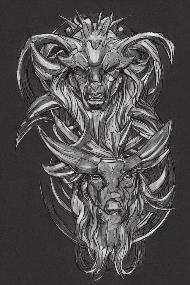 Image similar to concept art, zodiac head