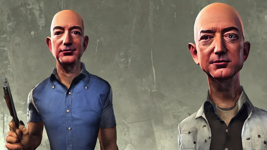 Prompt: Jeff Bezos in Dead By Daylight