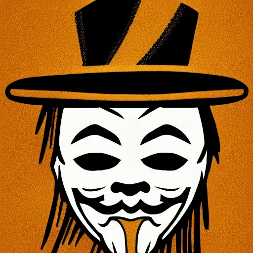 Image similar to a guy fawkes mask in the style of windows 3. 1 1