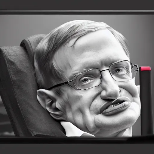 Image similar to tired stephen hawking with dust on his face, realistic, 8 k, extremely detailed, cgi, trending on artstation, hyper - realistic render, by greg rutkowski