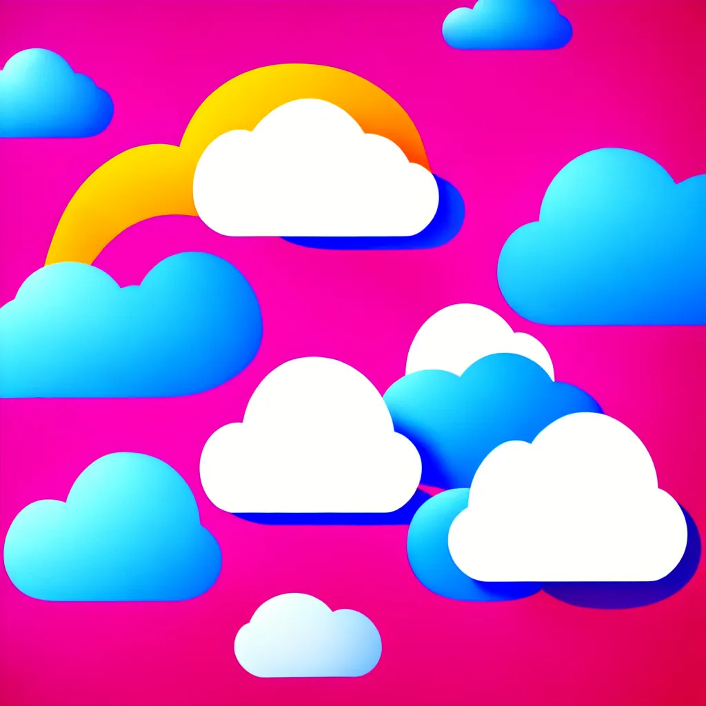 Image similar to a simple micro-service deployed to a public cloud, security, attack vector, trending on Artstation, painting by Jules Julien, Leslie David and Lisa Frank, muted colors with minimalism