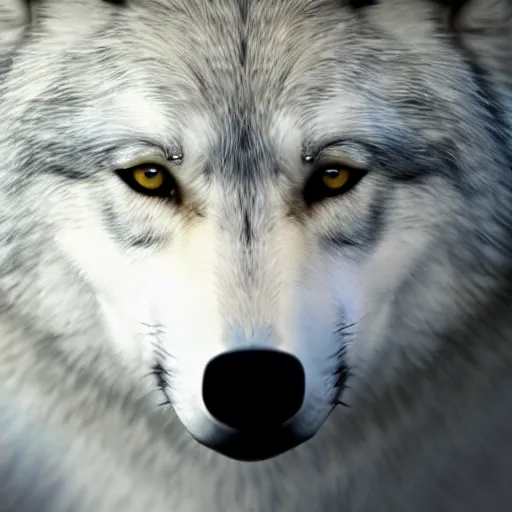 Image similar to wolf made out of white feathers, realistic, hd,