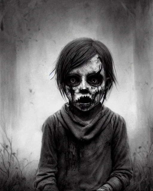 Prompt: creepy child, hopelessness, staring out, black and white, victorian, poor, ultra realistic, concept art, intricate details, horror, cinematic, highly detailed