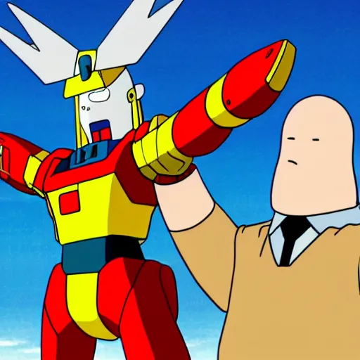 Image similar to anime dilbert gundam, by scott adams