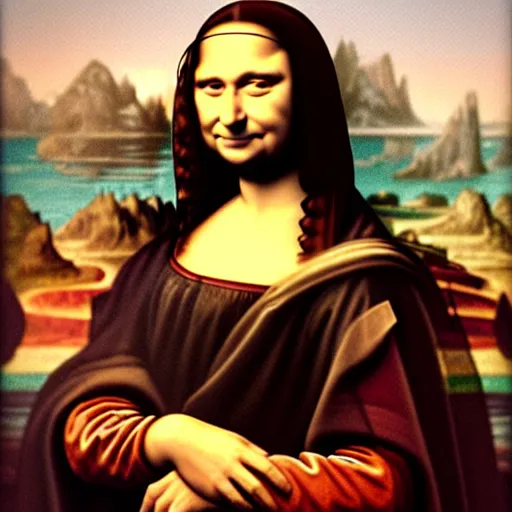 Prompt: Mr. Bean as Mona Lisa by Leonardo da Vinci