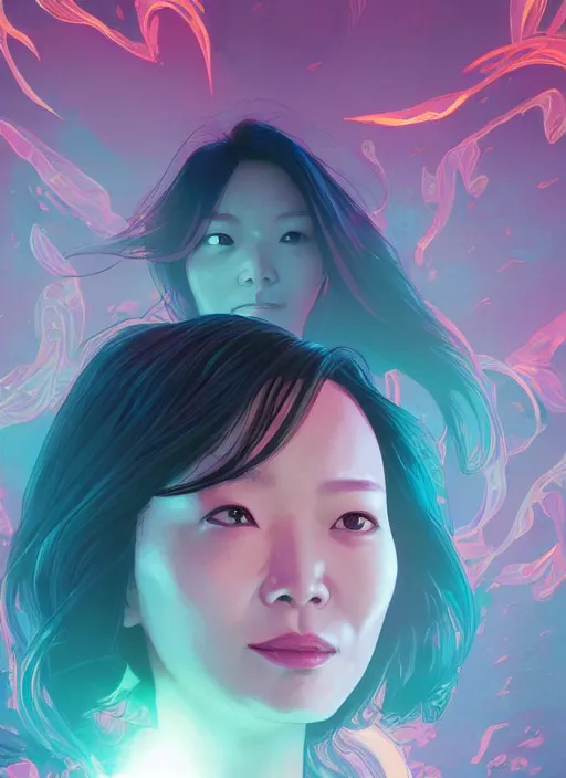 Image similar to portrait of jeon so min, falling in love, glowing with heart aura. sharp focus, cinematic pose, cinematic lighting, unreal engine render. art by josan gonzales and moebius and deathburger.