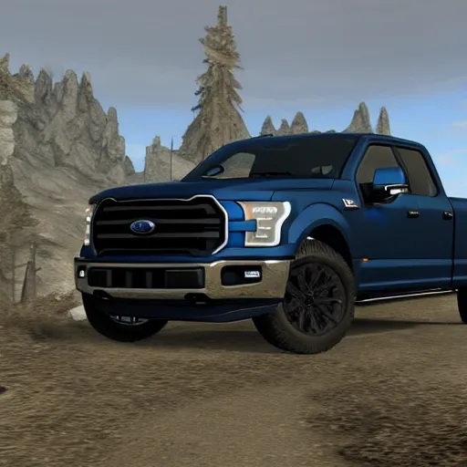 Prompt: Ford F-150 pickup truck in Skyrim