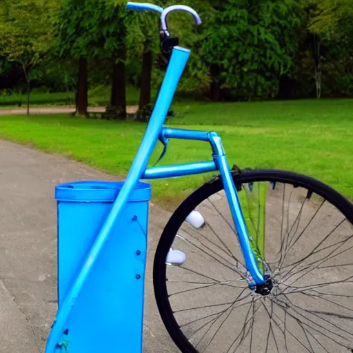 Image similar to a blue unicycle,