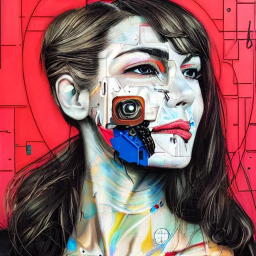 Image similar to portrait of a cyborg woman by Sandra Chevrier