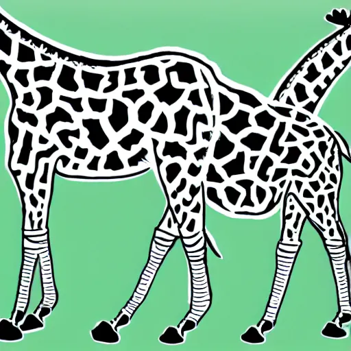 Image similar to an illustration of a giraffe using rollers