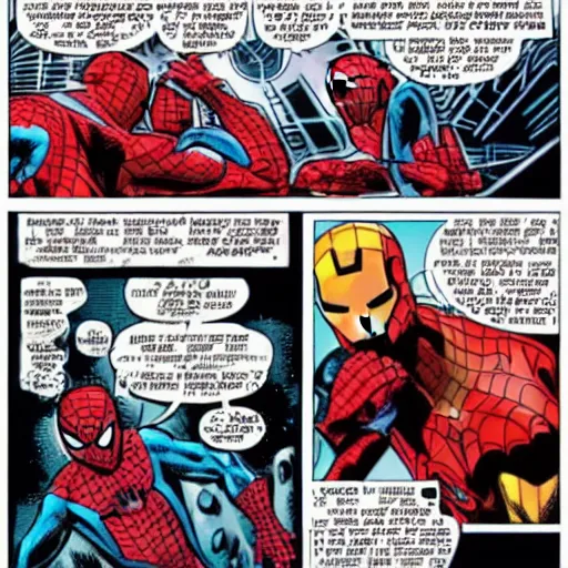 Image similar to iron man versus spider-man