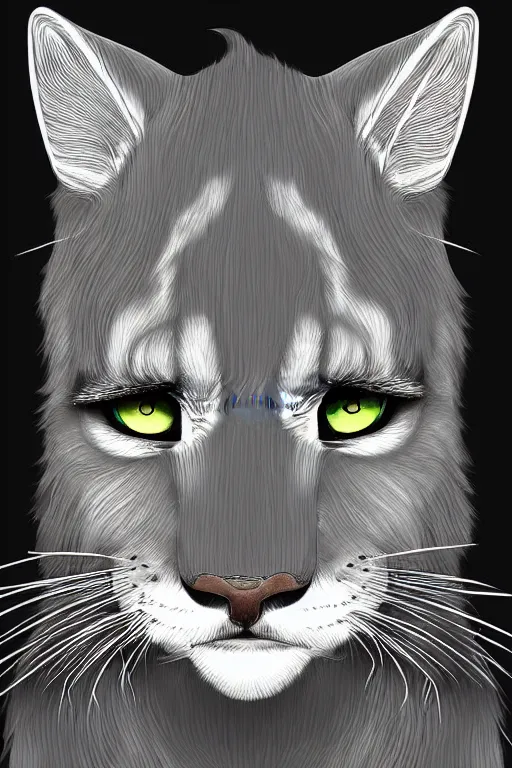 Image similar to rum tum tugger, portait, digital art